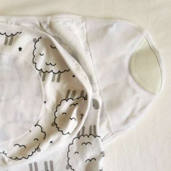 simple joys by carter's neutral sheep velcro swaddle blanket sleepsack 0-3 month - Picture 4 of 8